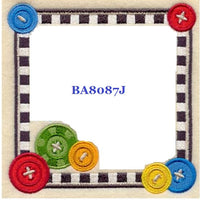 Buttons BA8087J Quilt Label  machine embroidered personalized - BarbaraJs Pocket Pillows and Patches