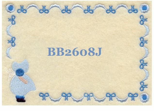 Sunbonnet Sue BB2608J Quilt Label small machine embroidered personalized - BarbaraJs Pocket Pillows and Patches