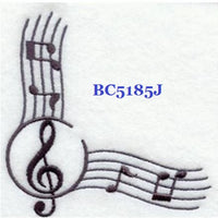 Treble Clef Corner BC5185J Quilt Label machine embroidered personalized - BarbaraJs Pocket Pillows and Patches