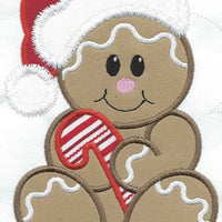 Gingerbread Santa Iron-on Applique Patch machine embroidered - BarbaraJs Pocket Pillows and Patches