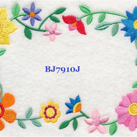 Blooming Block Party BJ7910J Quilt Label machine embroidered personalized large - BarbaraJs Pocket Pillows and Patches