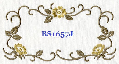 Autumn Flower BS1657J Quilt Label machine embroidered personalized large - BarbaraJs Pocket Pillows and Patches