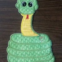 Iron-on Adorable SNAKE Large Applique Patch machine embroidered - BarbaraJs Pocket Pillows and Patches