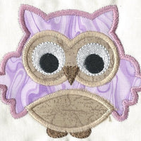 Cutest Owl iron-on under 4x4 inches applique machine embroidered patch - BarbaraJs Pocket Pillows and Patches