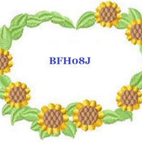 Floral Heart BFH08J Quilt Label  machine embroidered personalized - BarbaraJs Pocket Pillows and Patches