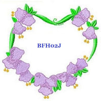 Floral Heart BFH02J Quilt Label  machine embroidered personalized - BarbaraJs Pocket Pillows and Patches