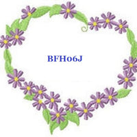 Floral Heart BFH06J Quilt Label  machine embroidered personalized - BarbaraJs Pocket Pillows and Patches