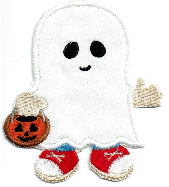 Ghost Iron-on Patch boy under 4 x 4 inches applique machine embroidered patch - BarbaraJs Pocket Pillows and Patches