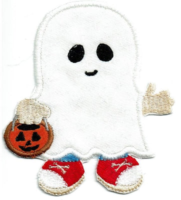 Ghost Iron-on Patch boy under 4 x 4 inches applique machine embroidered patch - BarbaraJs Pocket Pillows and Patches