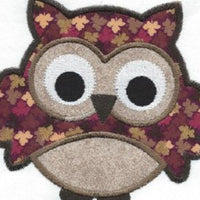 Cutest Owl iron-on under 6 x 5 inches applique machine embroidered patch - BarbaraJs Pocket Pillows and Patches