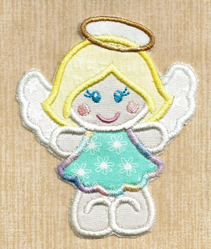 *a1* Angel Applique Iron-on Patch machine embroidered available in 3 sizes - BarbaraJs Pocket Pillows and Patches
