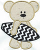 Summertime Bear Surfer Boy applique machine embroidered patch - BarbaraJs Pocket Pillows and Patches