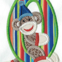 Birthday Zero Sock Monkey Patch iron-on applique machine embroidered - BarbaraJs Pocket Pillows and Patches