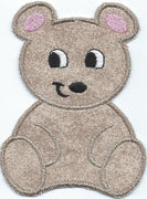 Bear Small iron-on under 3x4 inches applique machine embroidered patch - BarbaraJs Pocket Pillows and Patches