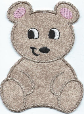 Bear Small iron-on under 3x4 inches applique machine embroidered patch - BarbaraJs Pocket Pillows and Patches