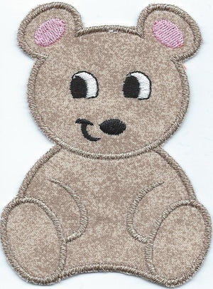 Bear Small iron-on under 3x4 inches applique machine embroidered patch - BarbaraJs Pocket Pillows and Patches