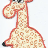 Giraffe Small iron-on under 3x4 inches applique machine embroidered patch - BarbaraJs Pocket Pillows and Patches