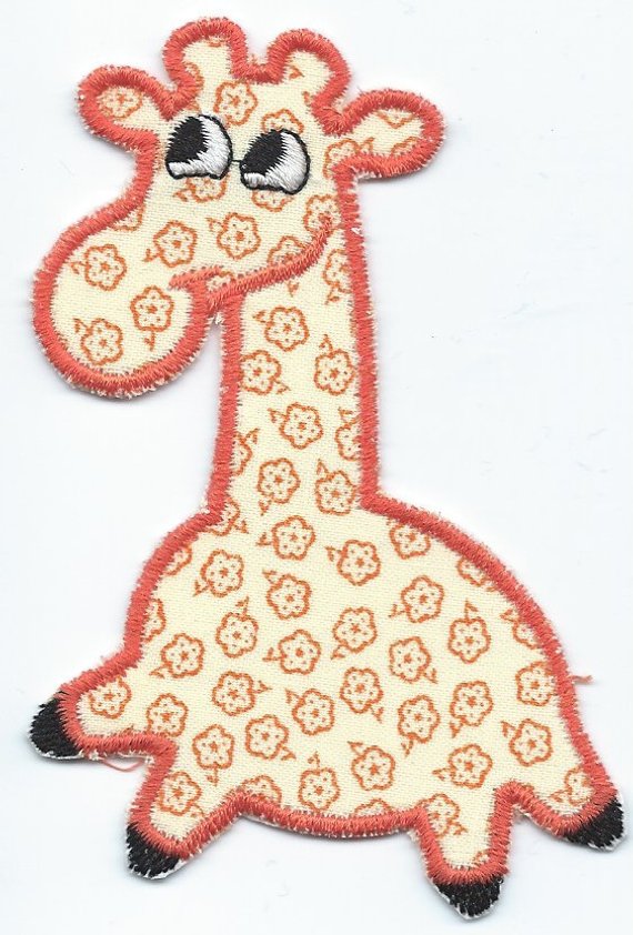 Giraffe Small iron-on under 3x4 inches applique machine embroidered patch - BarbaraJs Pocket Pillows and Patches