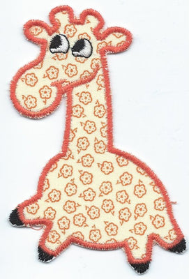 Giraffe Small iron-on under 3x4 inches applique machine embroidered patch - BarbaraJs Pocket Pillows and Patches