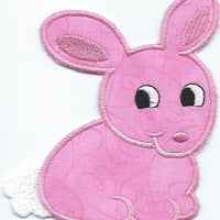 Bunny Small iron-on under 3x4 inches applique machine embroidered patch - BarbaraJs Pocket Pillows and Patches