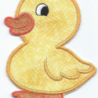 Duck Small iron-on under 3x4 inches applique machine embroidered patch - BarbaraJs Pocket Pillows and Patches