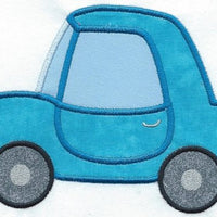 Car Patch Light Blue  3.90x2.58 inch iron-on applique machine embroidered - BarbaraJs Pocket Pillows and Patches