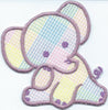 Baby Elephants Set of 5 Iron-on Applique Patches machine embroidered - BarbaraJs Pocket Pillows and Patches