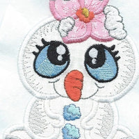 Snow Buddy 2 Patch iron-on applique machine embroidered - BarbaraJs Pocket Pillows and Patches