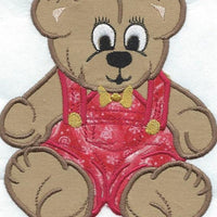 Snowflake Teddy Bear Iron-on Applique Patch under 5x7 inches machine embroidered - BarbaraJs Pocket Pillows and Patches