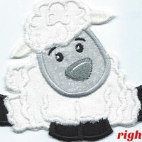 Easter Lamb Patch right iron-on applique machine embroidered - BarbaraJs Pocket Pillows and Patches