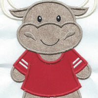 Longhorn Jersey iron-on under 5 x 6 inches applique machine embroidered patch - BarbaraJs Pocket Pillows and Patches
