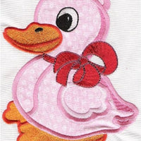 Lucky Duck  iron-on  4.5X6 inches applique machine embroidered patch - BarbaraJs Pocket Pillows and Patches