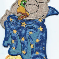 Merlin the Owl Patch iron-on applique machine embroidered - BarbaraJs Pocket Pillows and Patches